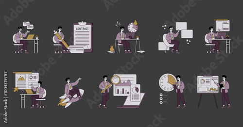 Business Man. Flat Vector Illustration