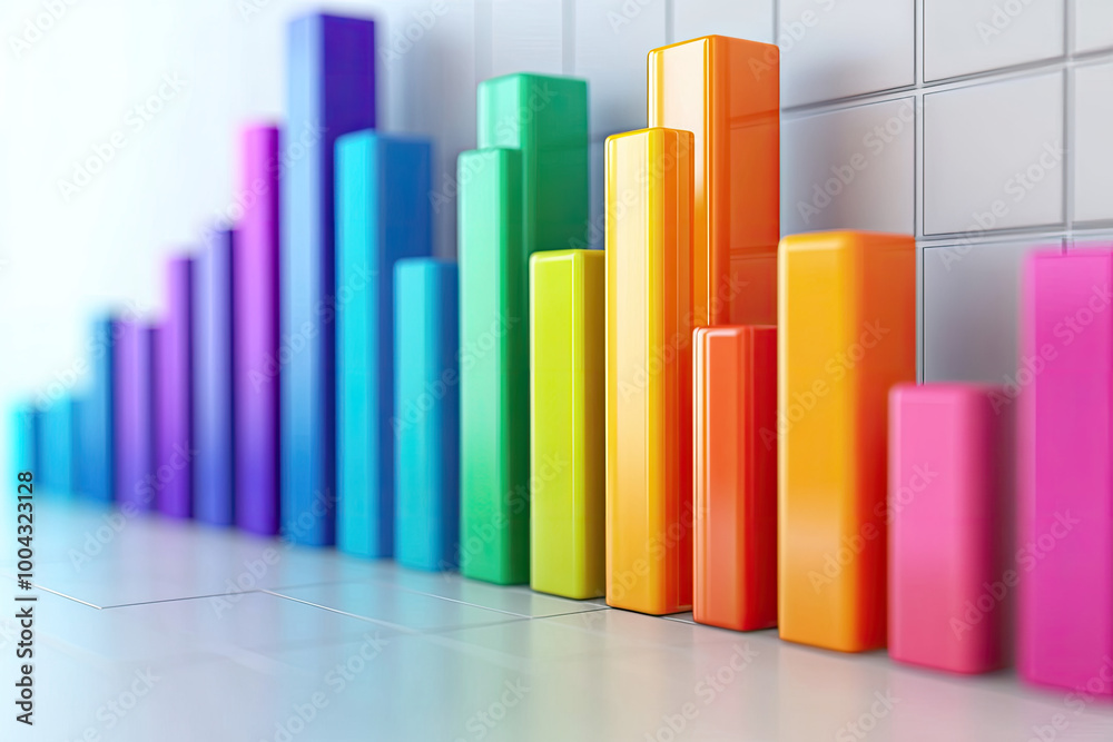 Colorful bar graph illustrating data trends and analysis. Colorful bar graph illustrating data trends and analysis.