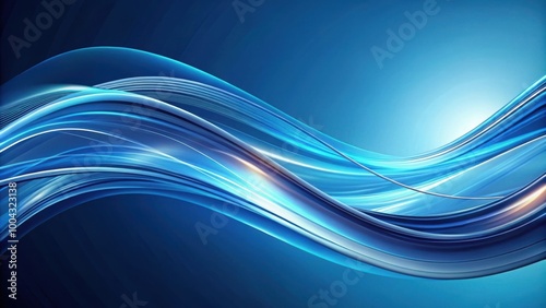 Blue abstract background with long curves showcasing a modern and dynamic design