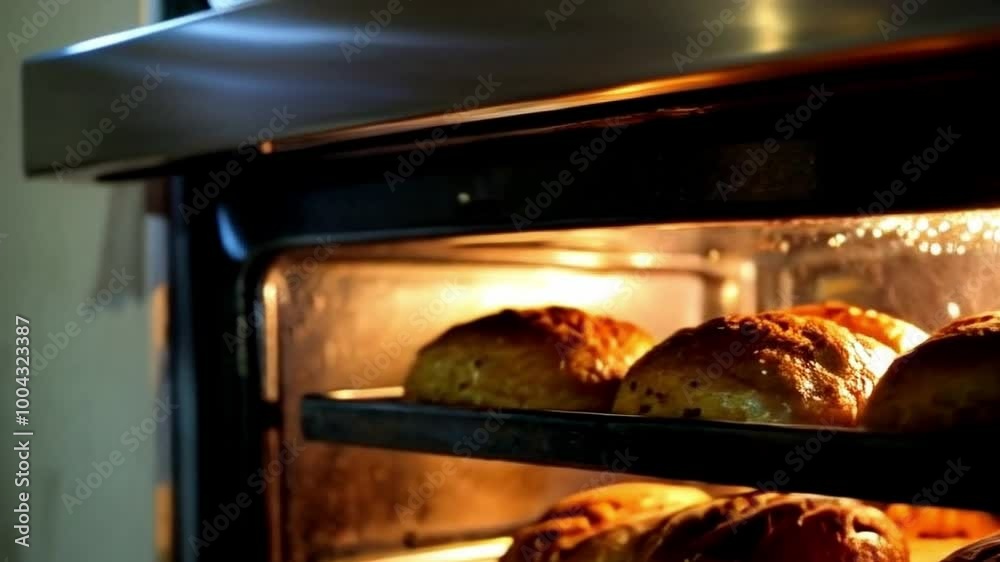 Baking Mastery: Over-the-Shoulder Shot of Bread Being Baked or Behind the Scenes: Over-the-Shoulder Shot of Baker at Work