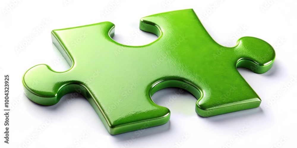Green puzzle piece unique abstract design for creative projects and presentations Green puzzle piece unique abstract design for creative projects and presentations