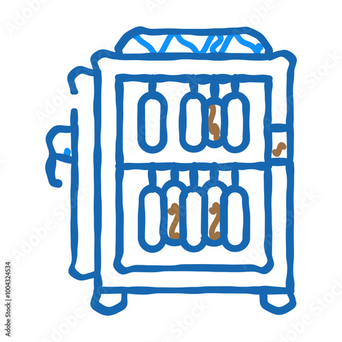 intensive cooling chamber doodle icon sketch vector. intensive cooling chamber sign. isolated symbol illustration