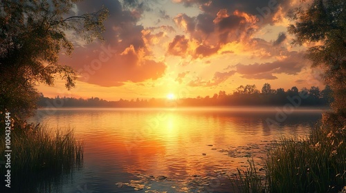 Serene 4K Sunset Wallpaper Featuring Peaceful Sky Calm Background
