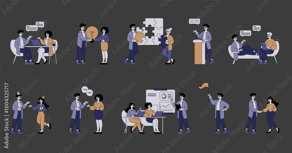 Fototapeta premium Business Man. Flat Vector Illustration