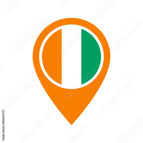 Free Download Ivory Coast flag location icon - GFXLoad