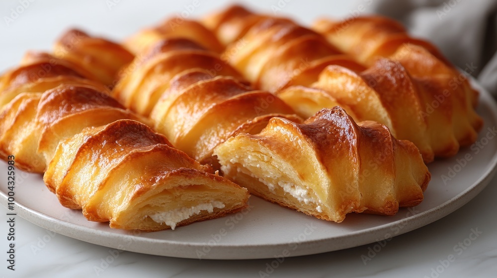 Indulge in these flaky pastries, perfectly baked and filled with rich cheese Indulge in these flaky pastries, perfectly baked and filled with rich cheese