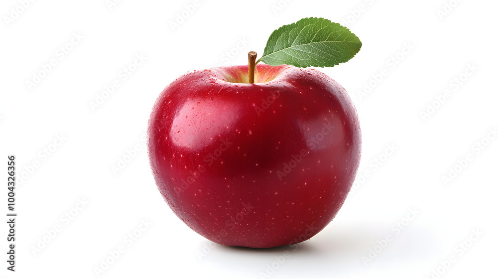 Fresh Red Apple with Leaf Isolated on a White Background
Fresh Red Apple with Leaf Isolated on a White Background