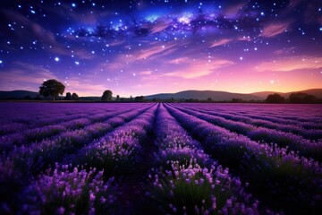Papier peint photo Prune Lavender field landscape outdoors.  © Rawpixel.com