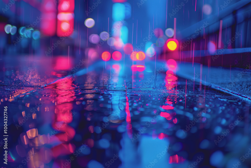 Dazzling blue bokeh background, colorful neon lights, and abstract background give a modern feel. Dazzling blue bokeh background, colorful neon lights, and abstract background give a modern feel.