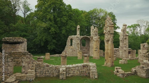 Old ruins of the destroyed I World War church of Montfaucon in France photo