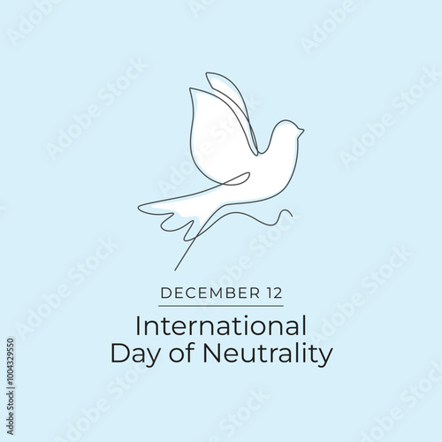 International Day of Neutrality vector design template good for celebration usage. International Day of Neutrality design. continuous line drawing. eps 10.