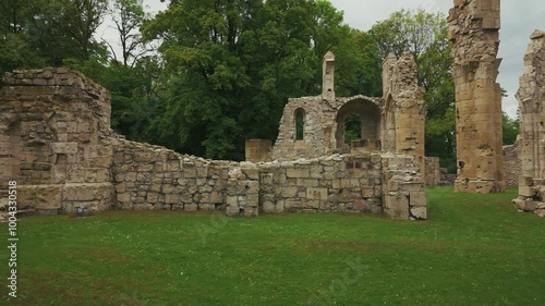 Old ruins of the destroyed I World War church of Montfaucon in France photo