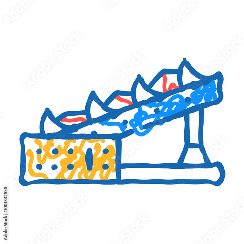 inclined screw feeder doodle icon sketch vector. inclined screw feeder sign. isolated symbol illustration
