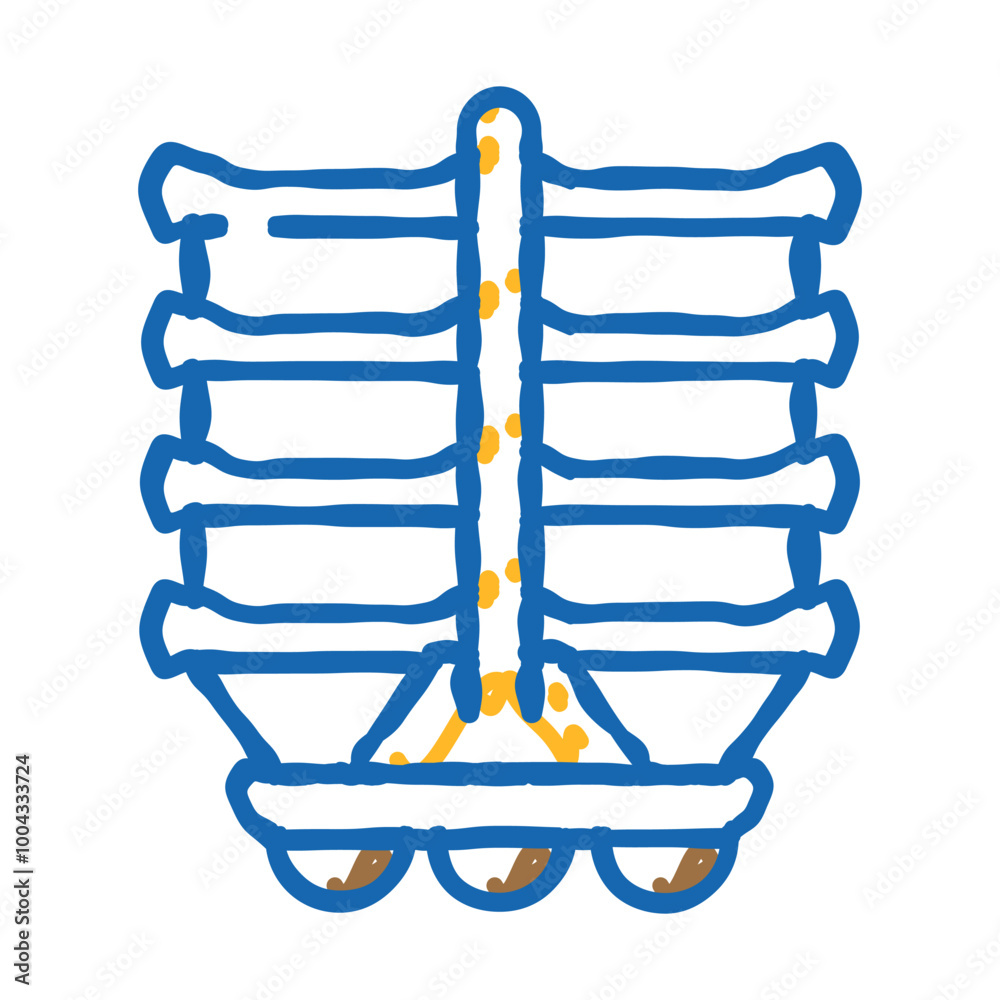 roasting sausage frame doodle icon sketch vector. roasting sausage frame sign. isolated symbol illustration