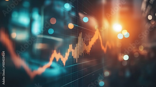 Wallpaper Mural Arrow graph pointing up, representing company growth from 2024 to 2025, as a businessman sets new year goals. Torontodigital.ca