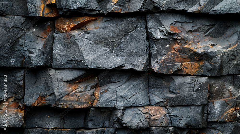 Close-Up Texture of Weathered Coal Rocks in Natural Detail Close-Up Texture of Weathered Coal Rocks in Natural Detail