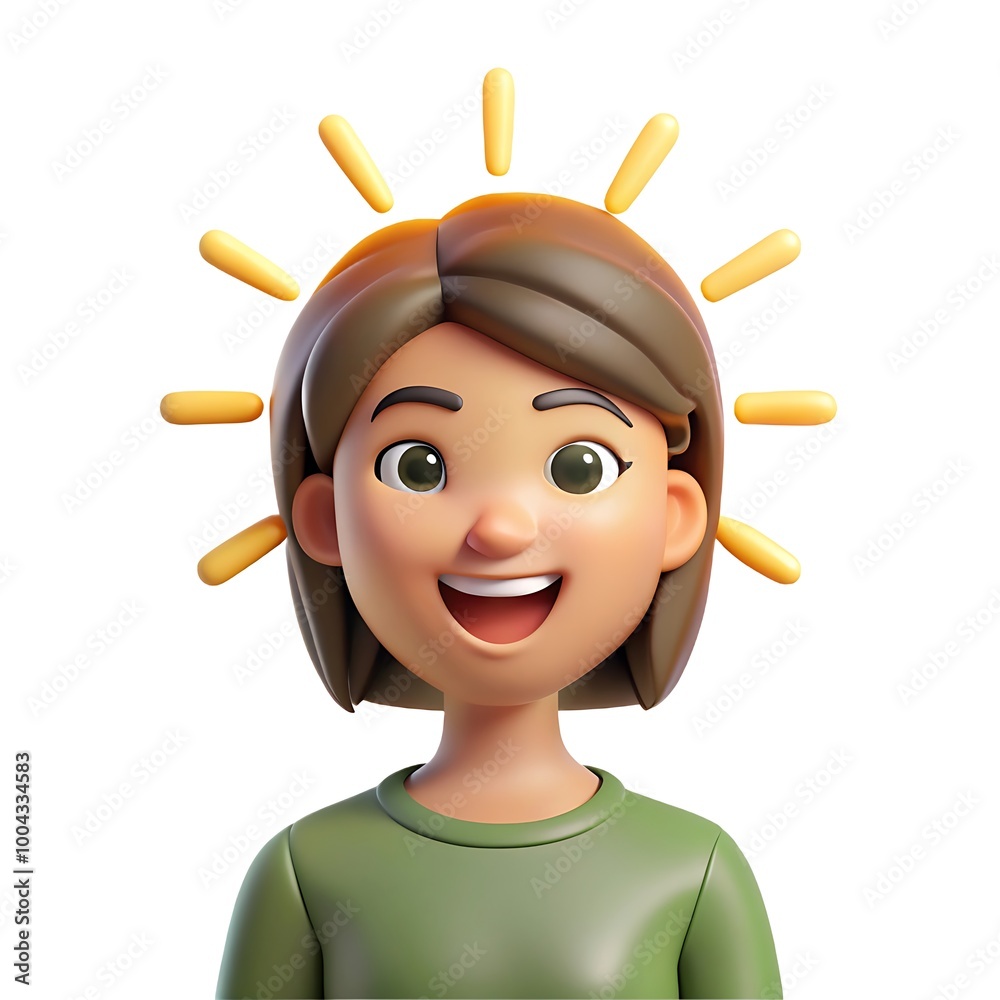 3D Girl with Smiling Face