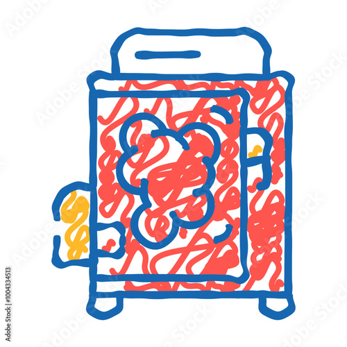 smoking chamber doodle icon sketch vector. smoking chamber sign. isolated symbol illustration