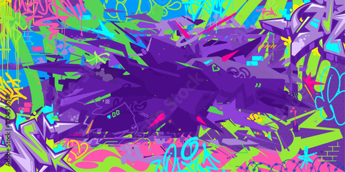 Cool Trendy Abstract Hip Hop Urban Street Art Graffiti Style Vector Illustration Background Banner