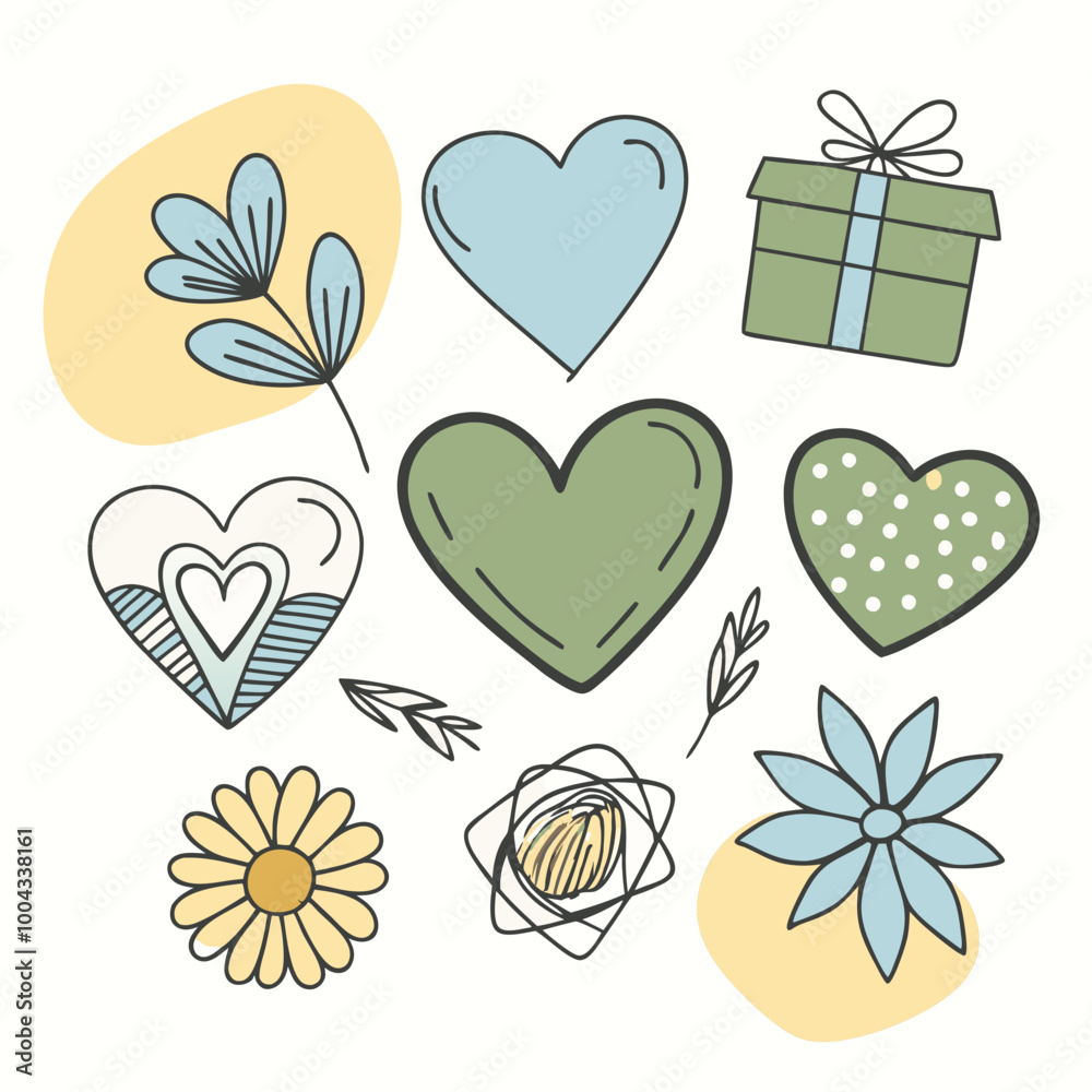 valentine day element vector isolated on white background valentine day element vector isolated on white background