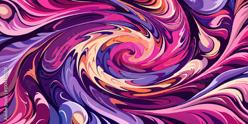 Abstract swirling background illustration with shades of pink and purple