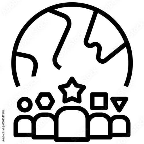 diversity outline style icon