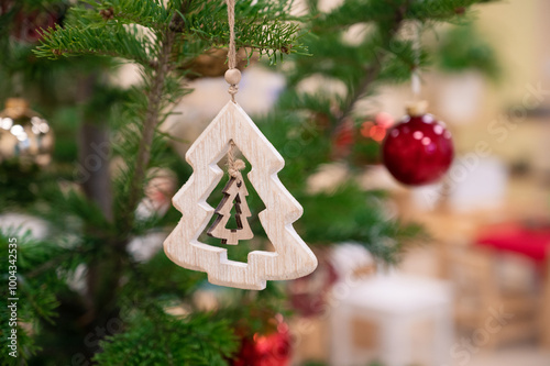 Christmas fir tree adorned ...