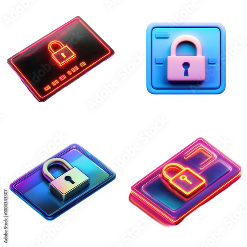 Modern Credit Card Icon for Online Payment Authorization photo