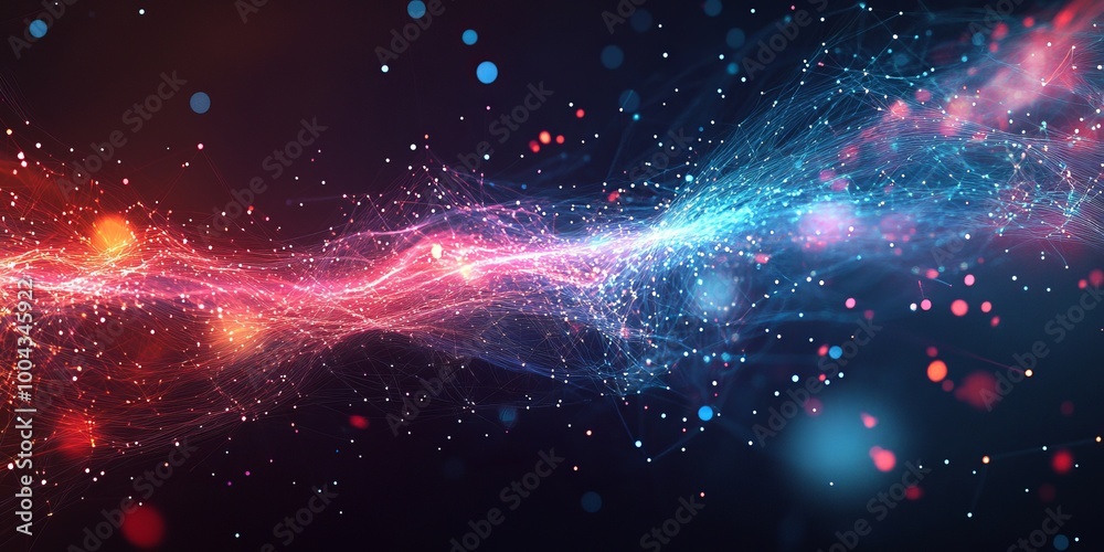 Fiber optic communication networks, showcasing light pulses, data transmission, and advanced connection systems.