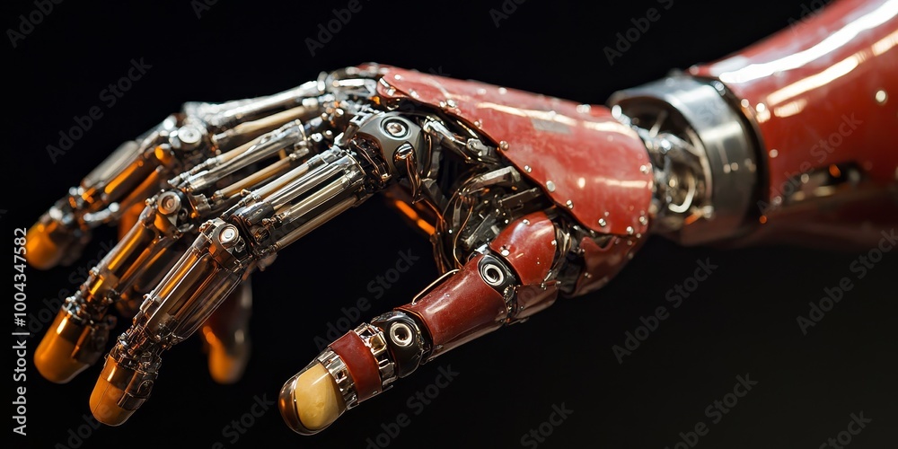 Naklejka premium Cybernetics Theory Applied to Prosthetics: Focusing on the principles governing the interaction of prosthetic components with the human body.