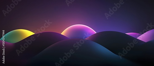 Abstract Gradient Hills with Glow Effect