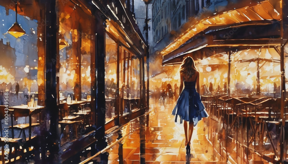 Obraz premium night street_Generated by AI