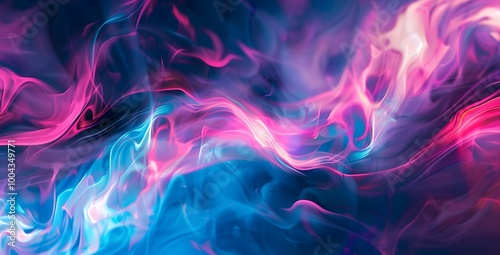Wallpaper Mural Abstract Neon Pink Blue Black Flowing Background Torontodigital.ca