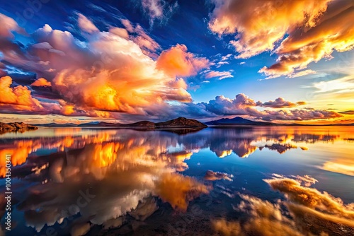 Stunning Bolivia Sky and Water Mirror Reflections Capturing Tranquility and Natural Beauty