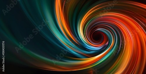 Abstract Swirling Colors on Black Background