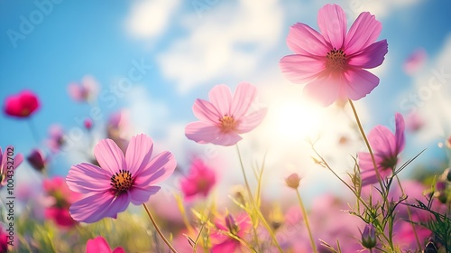 Peaceful 4K Wallpaper Showcasing Beautiful Flower Field Landscape Background