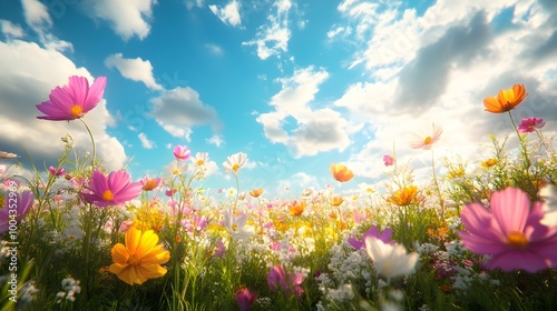 Serene 4K Desktop Wallpaper Showcasing Beautiful Flower Field Background