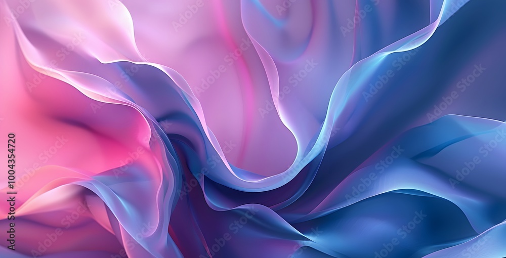 Fototapeta premium Abstract Pink & Blue Swirling Digital Art