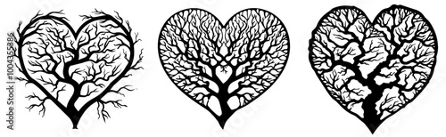 heart-shaped tree designs symbolizing growth and love