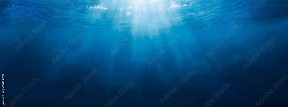 Obraz premium Ocean Depth Light Rays Underwater Background