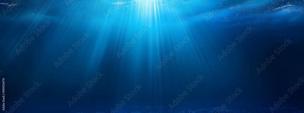 Fototapeta premium Deep Ocean Blue Gradient Background With Light