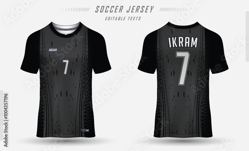 Sports Jersey Soccer Football BlackGrey photo