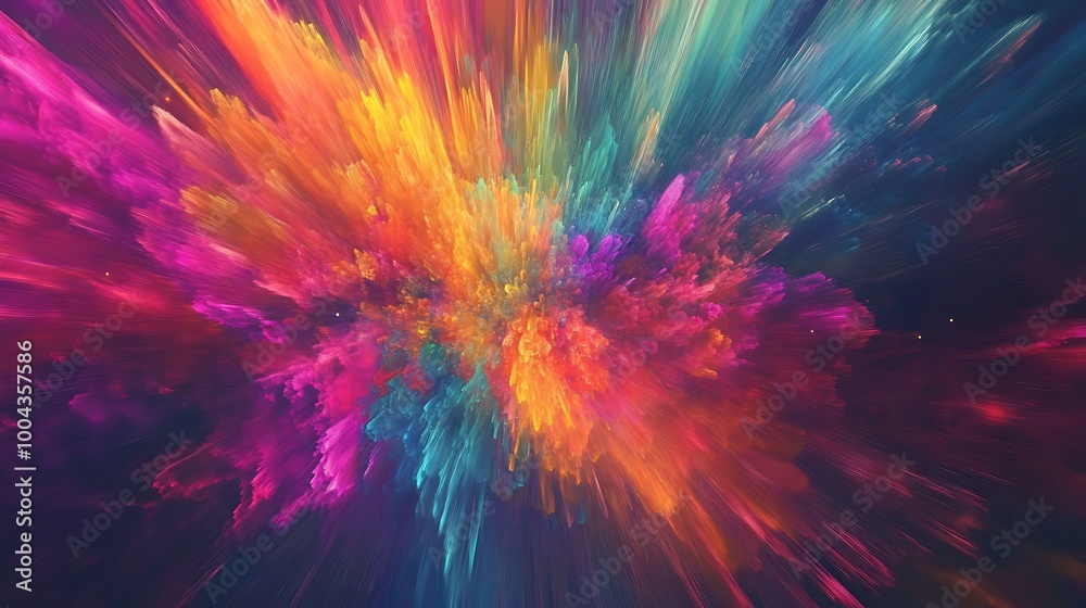 Abstract Colorful Explosion of Light and Energy Abstract Colorful Explosion of Light and Energy