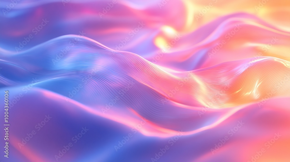 Obraz premium Abstract Gradient Waves in Pink and Blue Tones