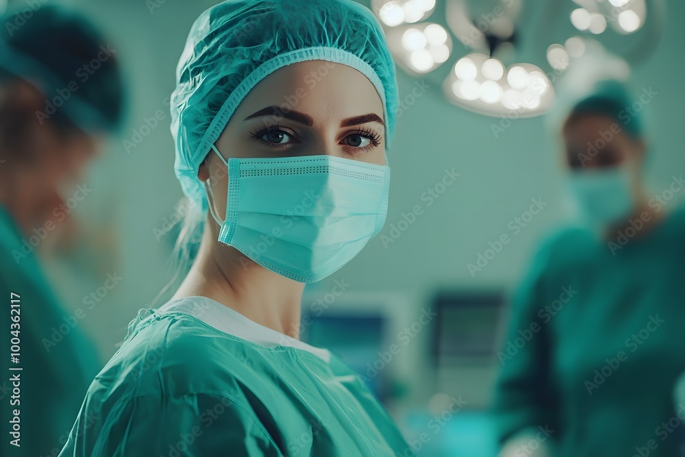 medical professional surgeon doctor with surgical mask in the operating room medical professional surgeon doctor with surgical mask in the operating room