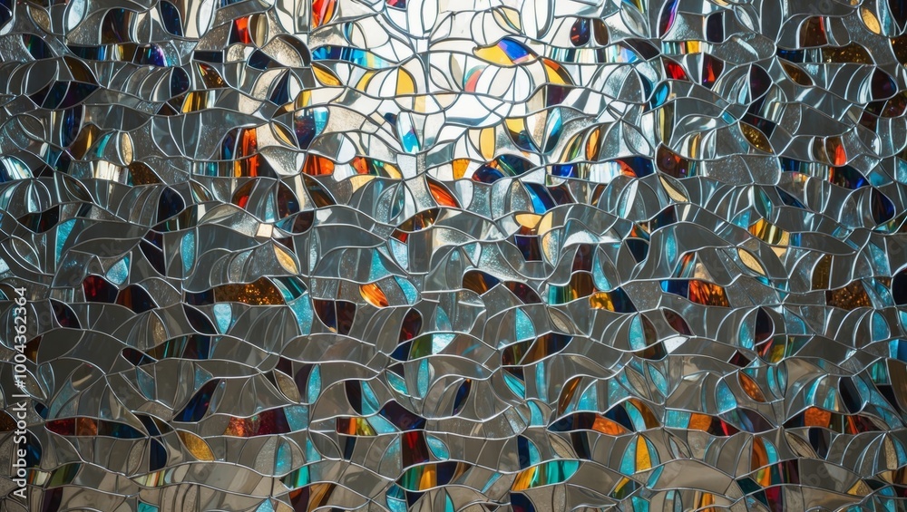 Obraz premium Colorful glass pieces create a stunning display of light and reflection in a peaceful space
