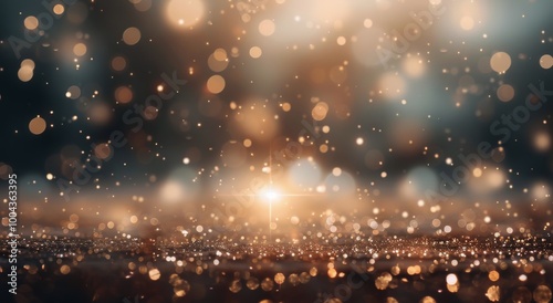 Golden Glitter Lights Background