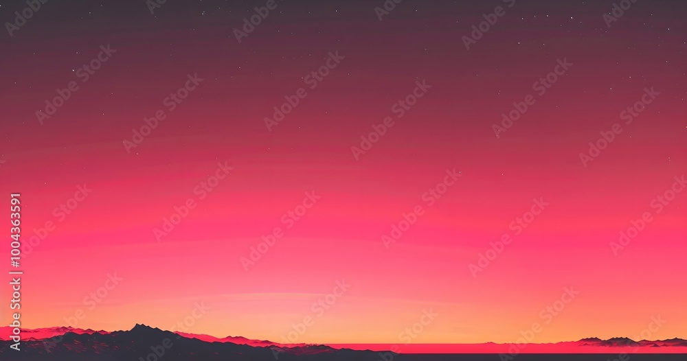 Obraz premium Pink, Orange & Black Gradient Night Sky