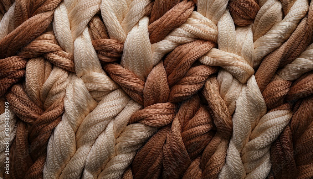 Beige and brown woven threads Beige and brown woven threads