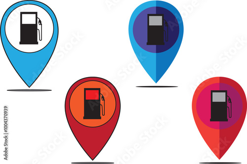 fuel station logo in a unique shape pointer
